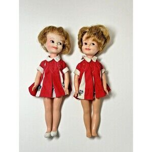 Vintage 1960's Penny Brite Doll Original Red Dress & Shoes Deluxe 1963 Lot Of 2
